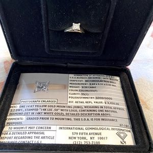 Princess cut diamond solitaire